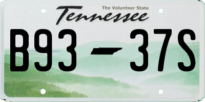 TN license plate B9337S