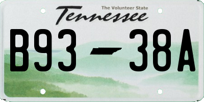 TN license plate B9338A