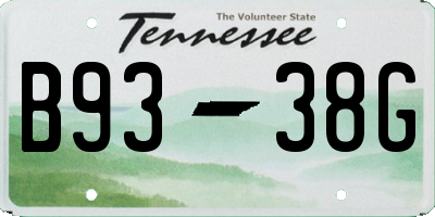 TN license plate B9338G