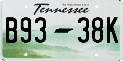 TN license plate B9338K