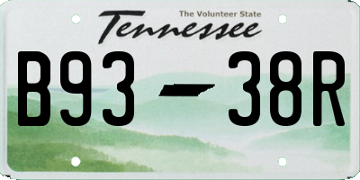 TN license plate B9338R