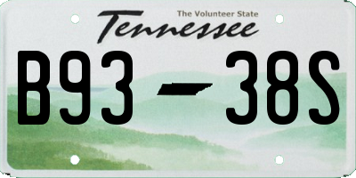 TN license plate B9338S
