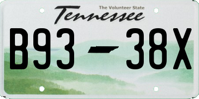 TN license plate B9338X