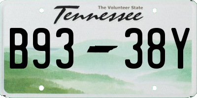 TN license plate B9338Y
