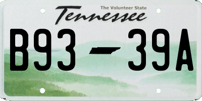 TN license plate B9339A