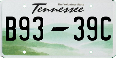 TN license plate B9339C