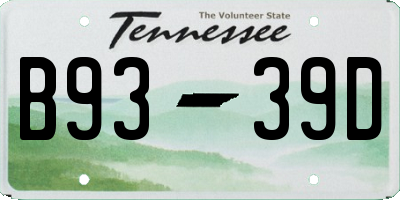 TN license plate B9339D