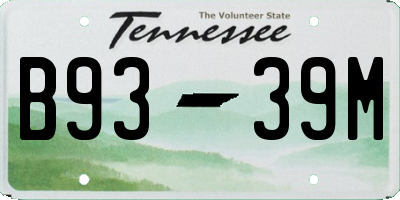 TN license plate B9339M