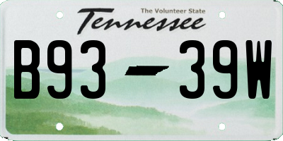 TN license plate B9339W