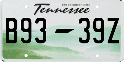 TN license plate B9339Z