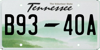 TN license plate B9340A