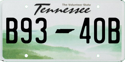 TN license plate B9340B