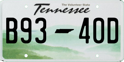 TN license plate B9340D