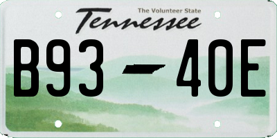 TN license plate B9340E