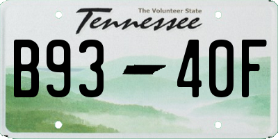 TN license plate B9340F