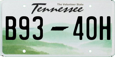 TN license plate B9340H