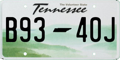 TN license plate B9340J