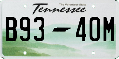 TN license plate B9340M