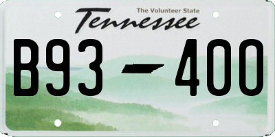 TN license plate B9340O