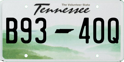 TN license plate B9340Q