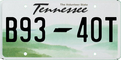 TN license plate B9340T