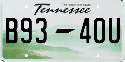 TN license plate B9340U