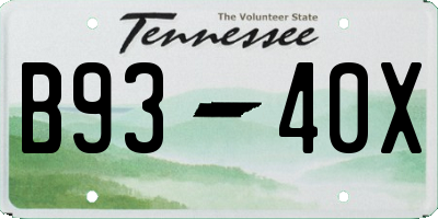 TN license plate B9340X