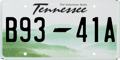 TN license plate B9341A