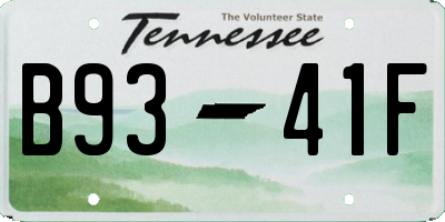 TN license plate B9341F