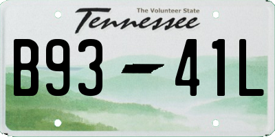 TN license plate B9341L