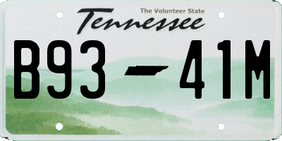 TN license plate B9341M