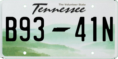 TN license plate B9341N