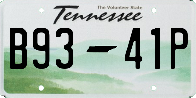 TN license plate B9341P