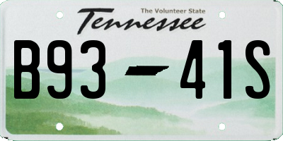 TN license plate B9341S