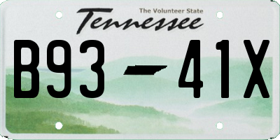 TN license plate B9341X