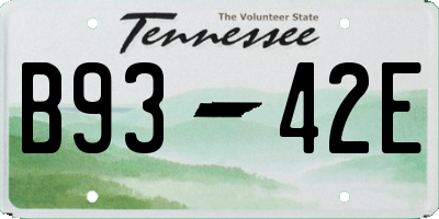 TN license plate B9342E
