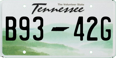 TN license plate B9342G