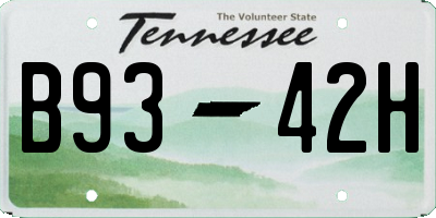 TN license plate B9342H