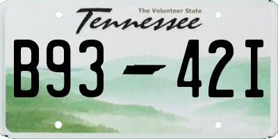 TN license plate B9342I