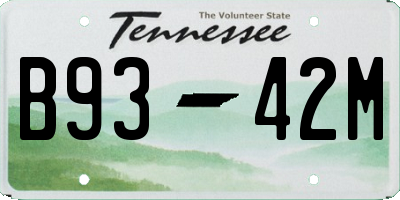 TN license plate B9342M