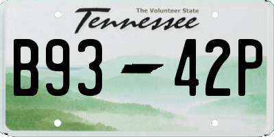 TN license plate B9342P