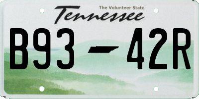 TN license plate B9342R