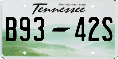 TN license plate B9342S