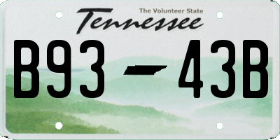 TN license plate B9343B