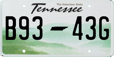 TN license plate B9343G
