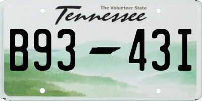 TN license plate B9343I