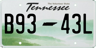 TN license plate B9343L