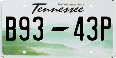TN license plate B9343P