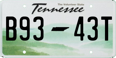 TN license plate B9343T