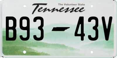 TN license plate B9343V